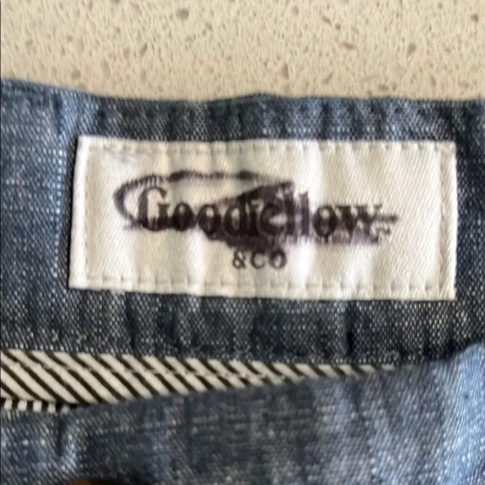 NWT Goodfellow & Co Linden Chambray Blue Flat Front Shorts Size 30/7